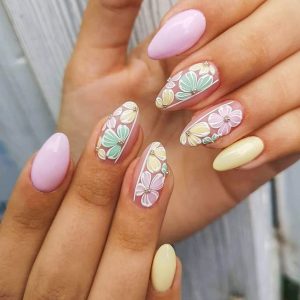 Pink nail art design